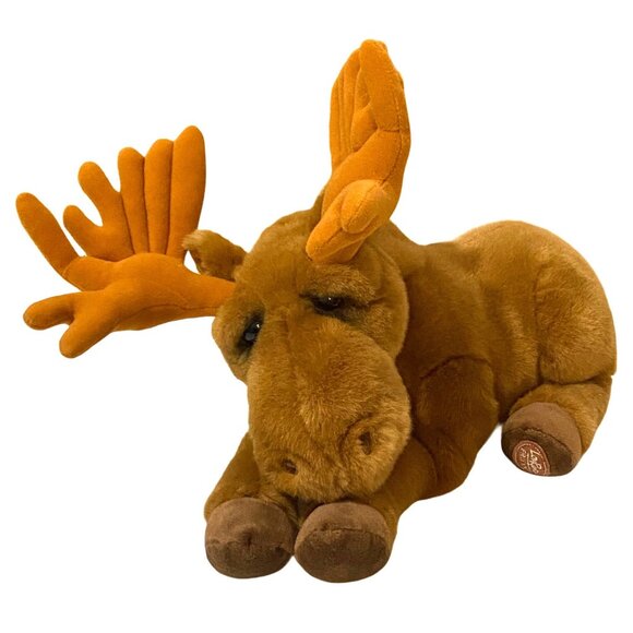Dakin Lou Rankin Friends Miles Moose Plush 17" Brown Laydown Stuffed Animal - Picture 2 of 8